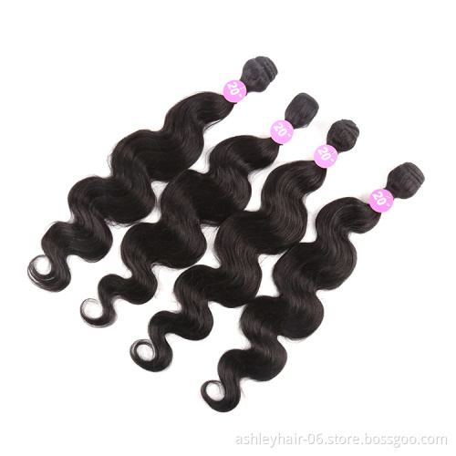 OEM Premium Fiber Mixed Synthetic 20 Inch Hair 4x4 Lace Bundles Body Wave Wig